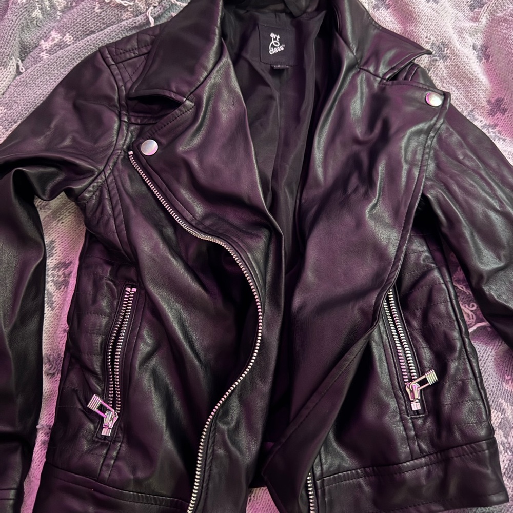 Classic Black Faux Leather Moto Jacket